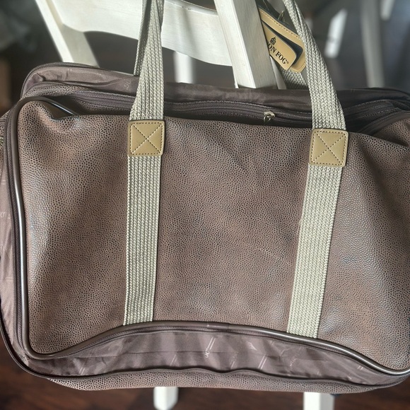 London Fog Brown and Tan Laptop Bag Classic Design - Picture 2 of 9